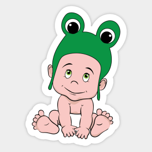 Frog Hat Baby Sticker